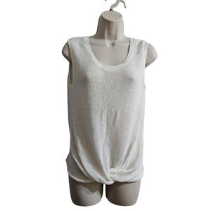 SPLENDID Twist Hem Knit Tank White Size M
